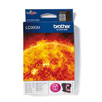 Brother LC980 Magenta Cartucho de Tinta Original - LC980M. 260 Paginas