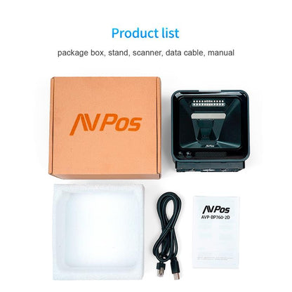 LECTOR AVPOS CODIGOS 1D +2D + QR BP760 OMNIDIRECCIONAL SOBREMESA USB