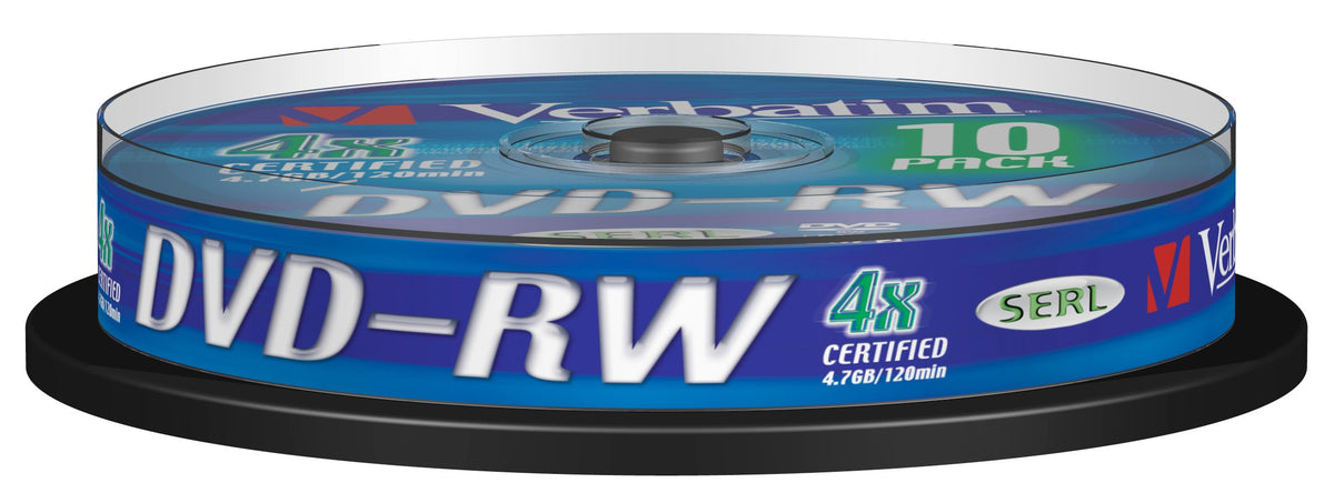 Verbatim Dvd - rw 4.7 gb 120 min 4x tarrina 10 uds (43552) - vista 2
