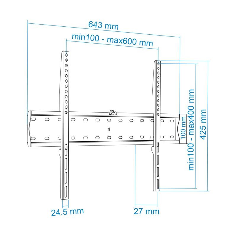 SOPORTE TV MONITOR TOOQ 37-70 40KG SLIM BLACK
