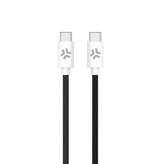 Cable CELLY USB-C to USB-C Black/White (USBCUSBCCOTTBK)