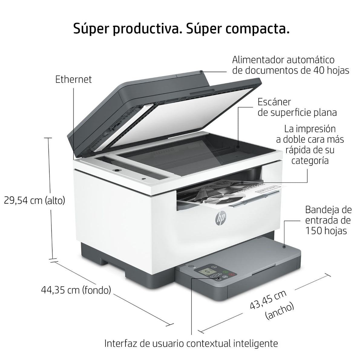 Impresora multifunción HP LaserJet MFP M234sdn monocromo dúplex ADF (6GX00F)