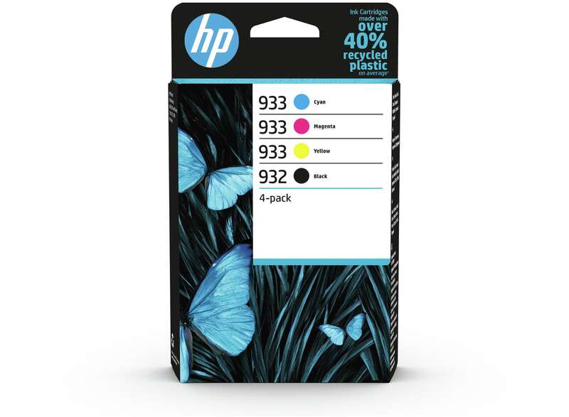 HP 932 + 933 Original Ink Cartridge 4-Pack - 6ZC71AE