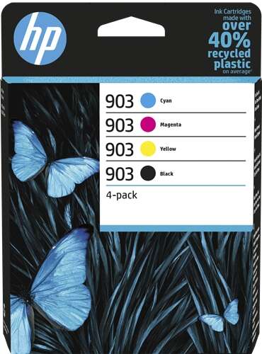 HP 903 Pack de 4 Cartuchos de Tinta Originales - 6ZC73AE. 1x 300 Paginas / 3x 315 Paginas
