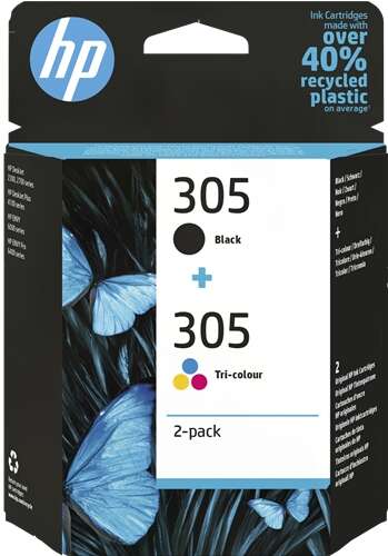 HP 305 Black + Color 2-Pack Original Ink Cartridges - 6ZD17AE