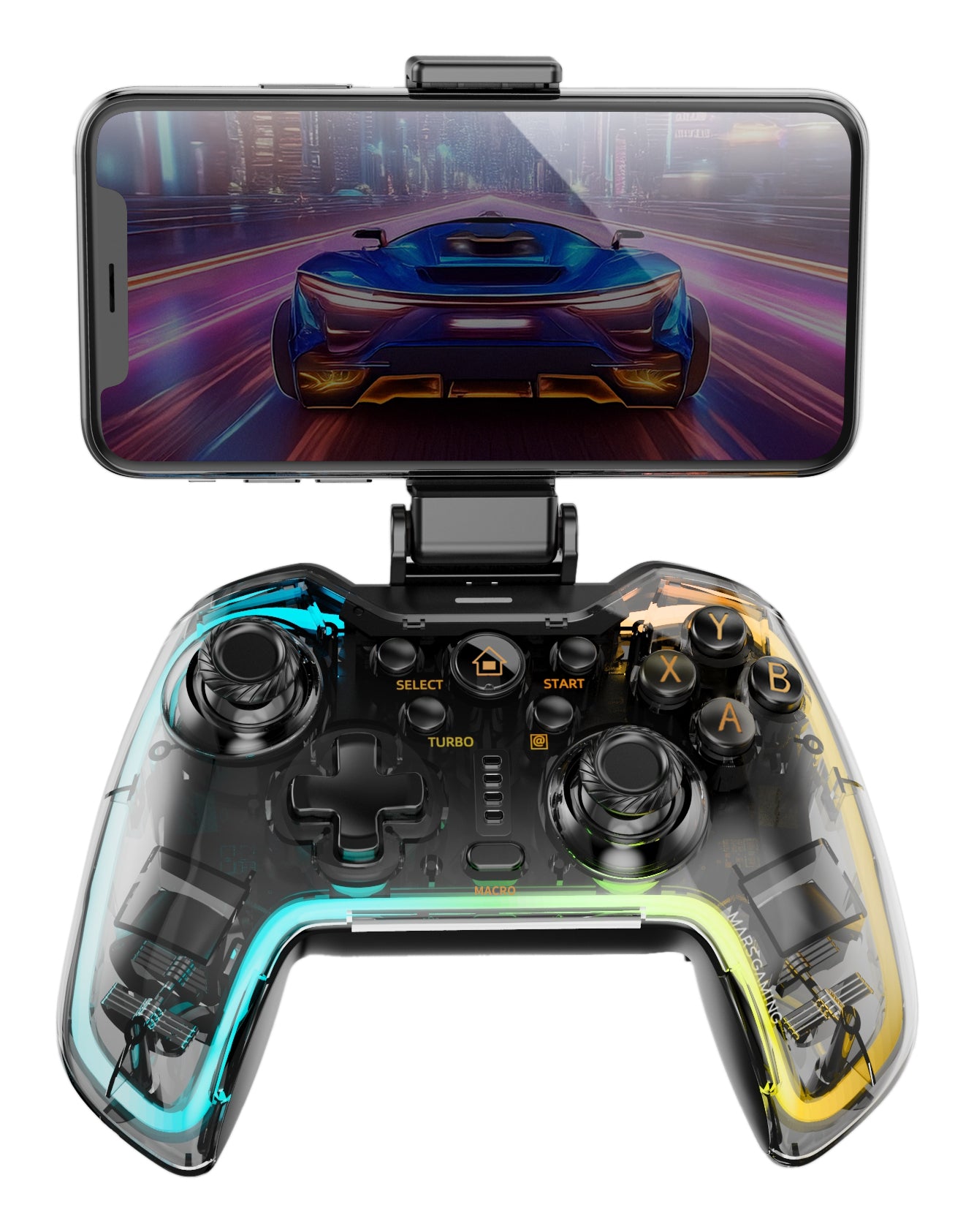 GamePad Mars Gaming RGB Bluetooth Transparent (MGPBT2)