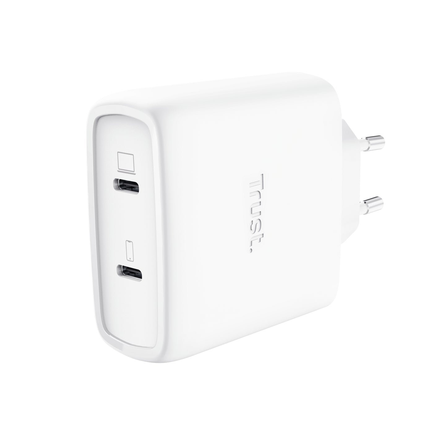 CARGADOR TRUST MAXO 2XUSB-C 65W + CABLE USB-C 2M WHITE