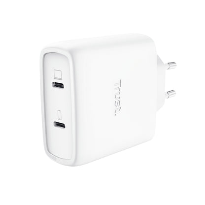 CARGADOR TRUST MAXO 2XUSB-C 65W + CABLE USB-C 2M WHITE