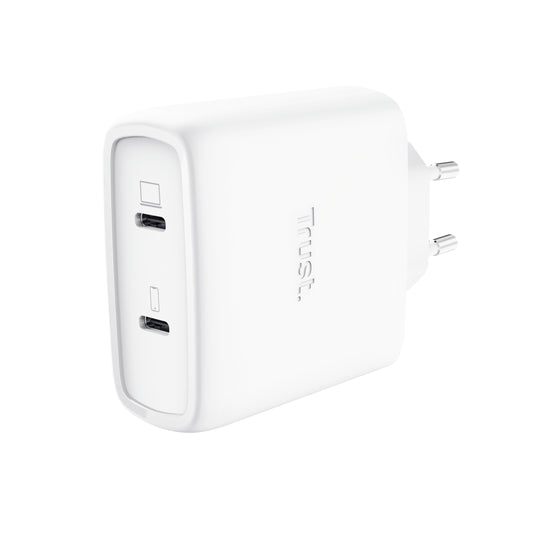 TRUST MAXO 2XUSB-C 65W CHARGER + 2M USB-C CABLE WHITE