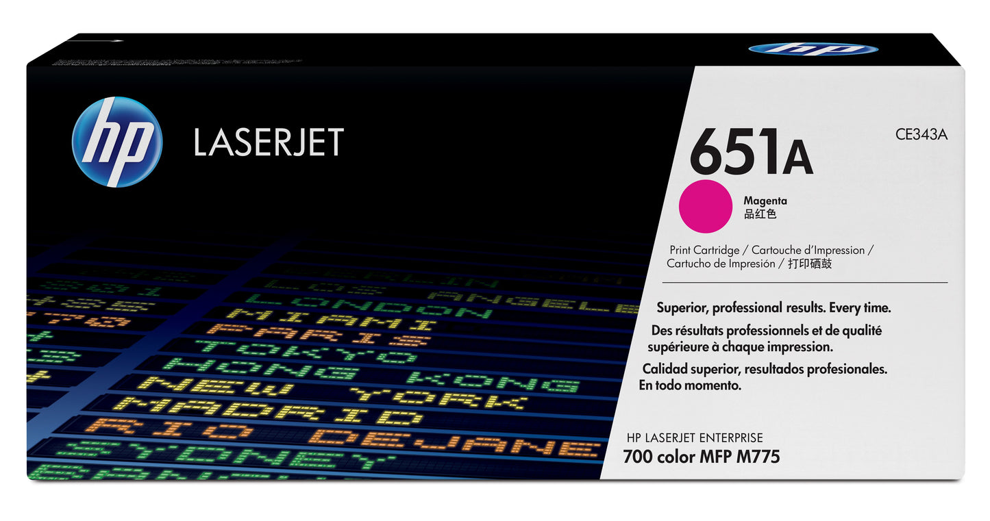 Toner HP LaserJet 651A Magenta 16000 páginas (CE343A)