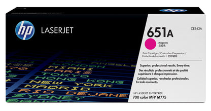 Toner HP LaserJet 651A Magenta 16000 páginas (CE343A)