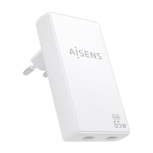 AISENS GaN 65W Wall Charger 2xUSB-C (ASCH-65W2P077-W)