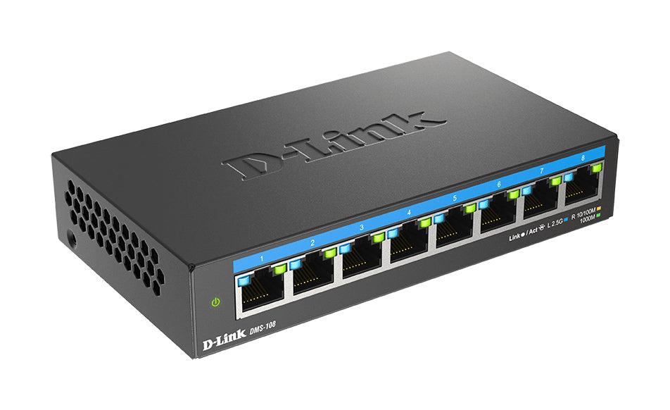 D-Link Switch 8 puertos RJ45 multigigabit 2,5g no gestionable de sobremesa (DMS-108)