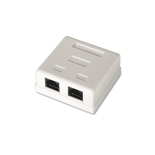 AISENS RJ45 Cat6 UTP 2-Port Surface Mount Box White (A139-0302)