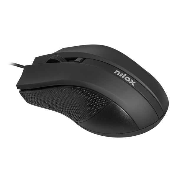 Ratón NILOX Óptico USB-A 1600dpi Negro (MOUSB1002)