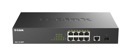 D-Link 8xRJ45 PoE 1xSFP 1U Black Switch (DGS-1010MP/E)