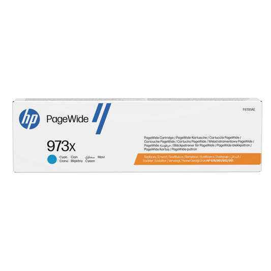 HP 973X Cyan Original Ink Cartridge - F6T81AE. 7,000 Pages
