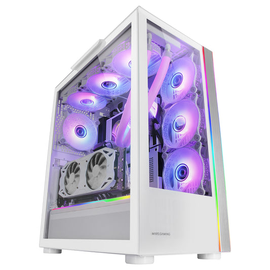 Mars Gaming ARGB ATX EATX mATX White Case (MCULTRAW)