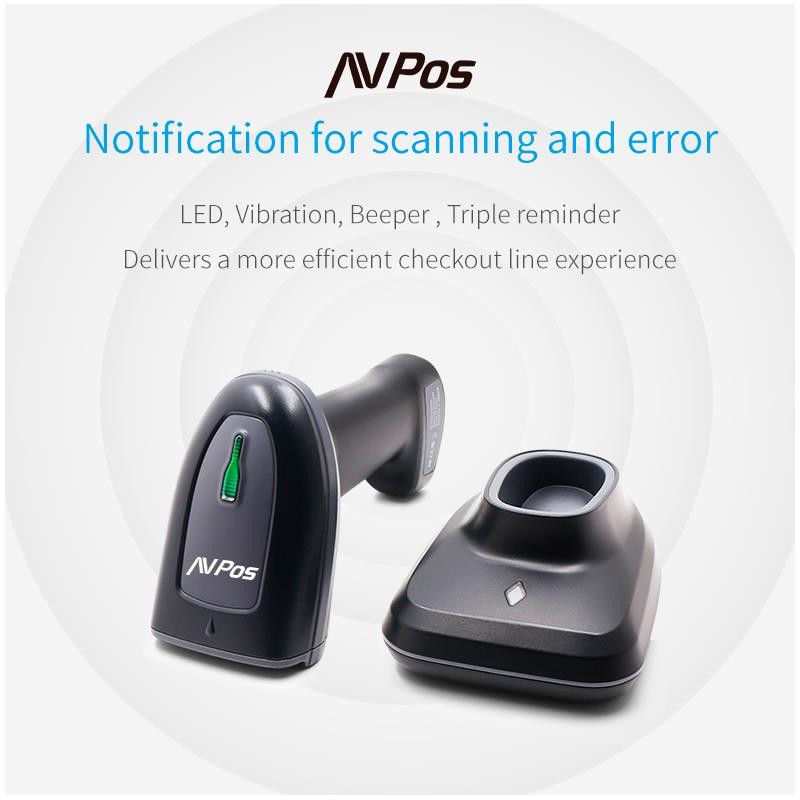 LECTOR AVPOS CODIGOS 1D + 2D +QR BT230 WIRELESS 2.4 + BLUETOOTH + USB