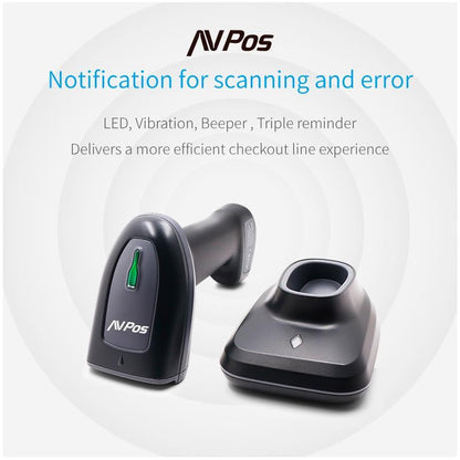 LECTOR AVPOS CODIGOS 1D + 2D +QR BT230 WIRELESS 2.4 + BLUETOOTH + USB