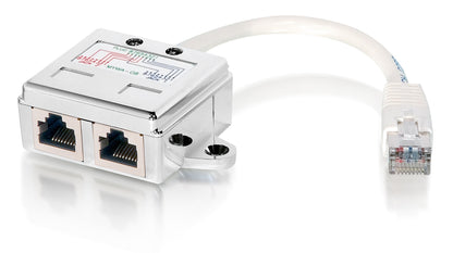 RJ45 male to RJ45 female Category 5e adapter, two connectors