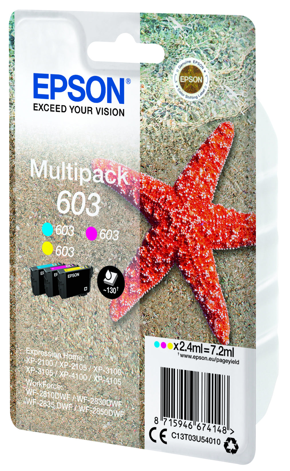 Epson 603 Starfish Tricolor Ink (C13T03U54010)