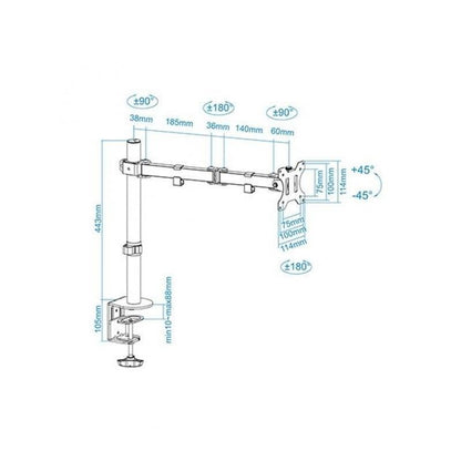 SOPORTE DE MESA TV MONITOR TOOQ DB1032TN-B 13-32 1 BRAZO