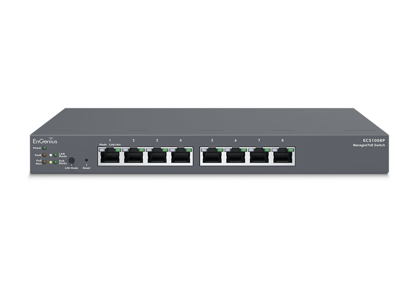 EnGenius 8p 10/100/1000 PoE Black Switch (ECS1008P)