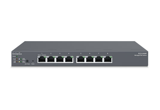 EnGenius 8p 10/100/1000 PoE Black Switch (ECS1008P)