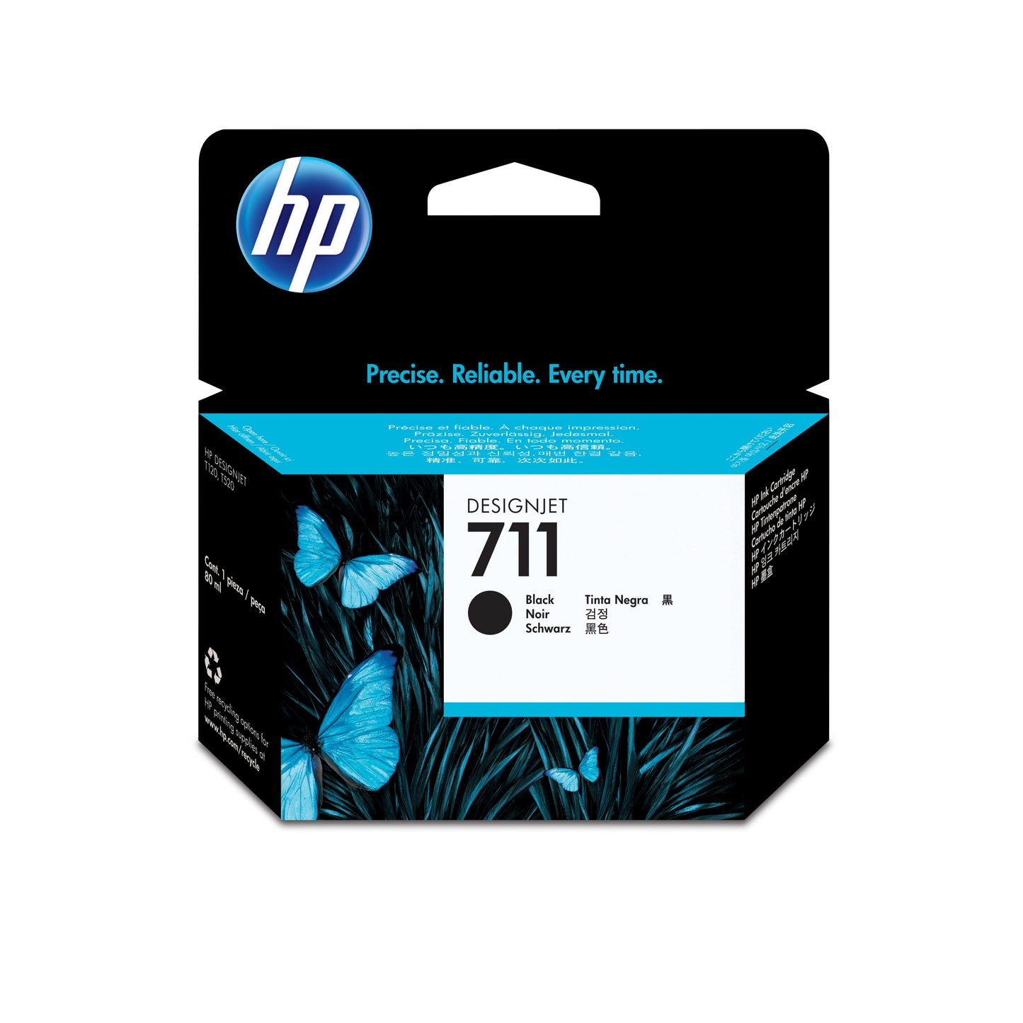 HP 711XL Black Original Ink Cartridge - CZ133A. 80 ml
