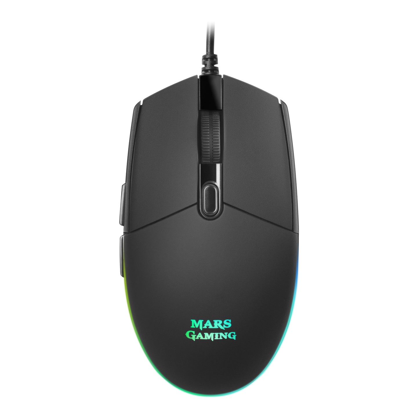 Ratón Mars Gaming Óptico RGB USB-A 3200dpi Negro (MMG)