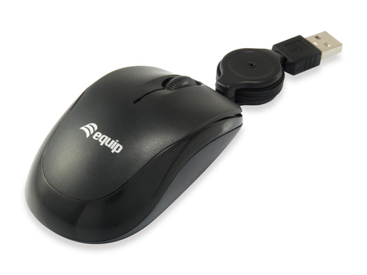 EQUIP Life Optical USB Retractable Black Mouse (EQ245103)
