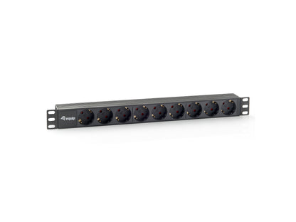 Regleta nueve tomas schuko sin interruptor para rack 19'