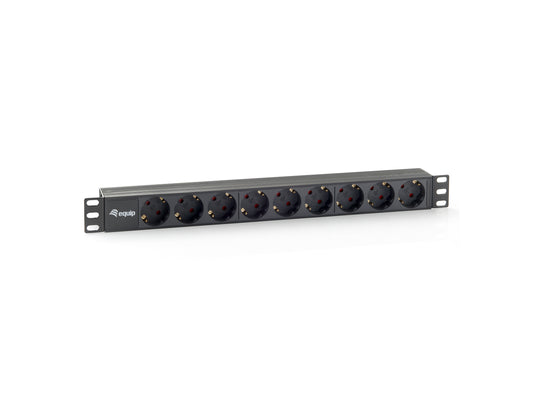 Regleta nueve tomas schuko sin interruptor para rack 19'
