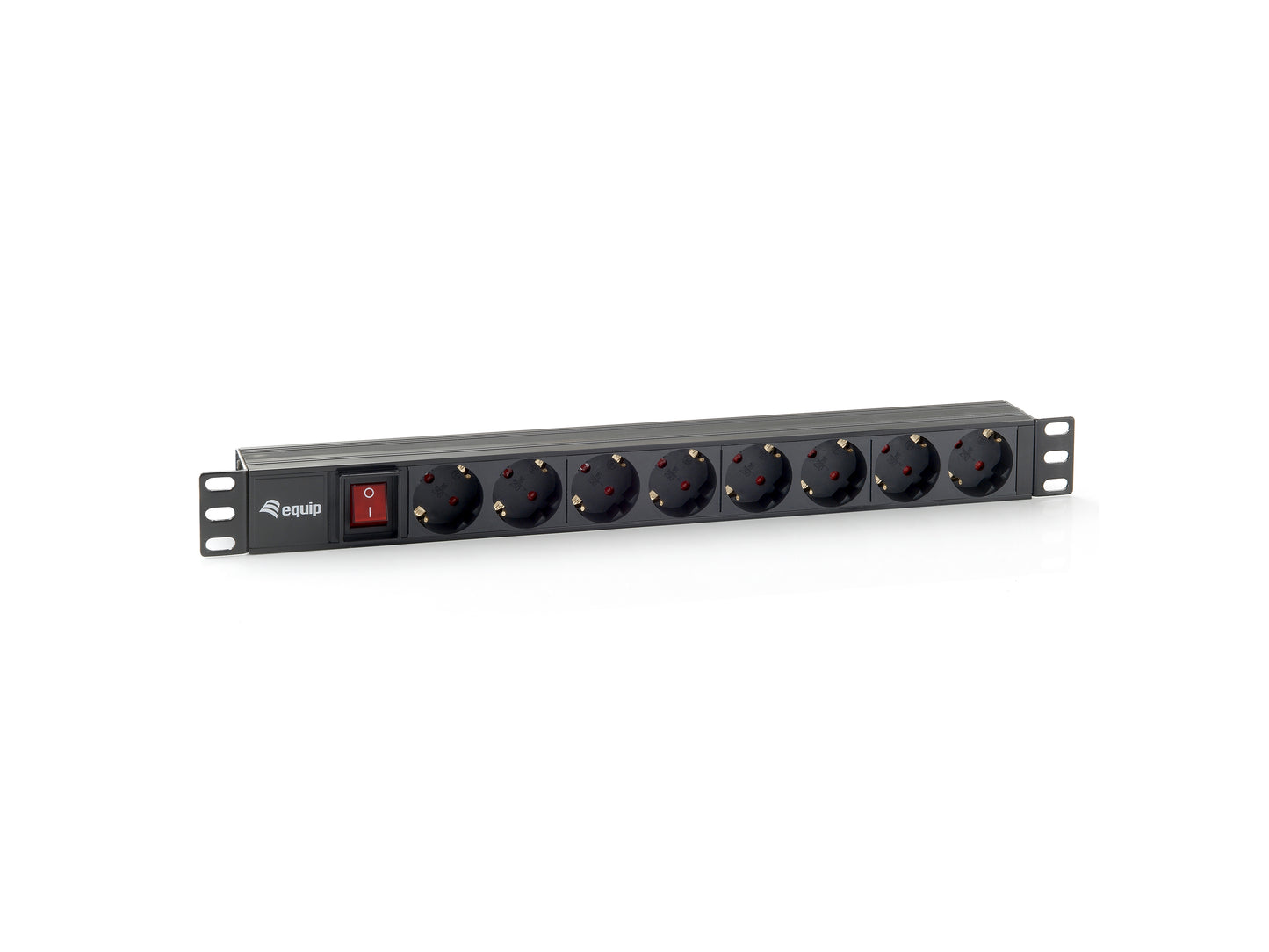 Regleta ocho tomas de enchufe schuko con interruptor para rack 19'