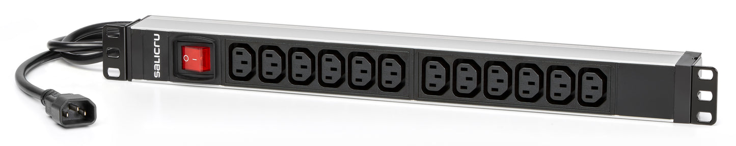 PDU TIPO REGLETA SALICRU DE 12 TOMAS C13/C14 CON INTERRUPTOR