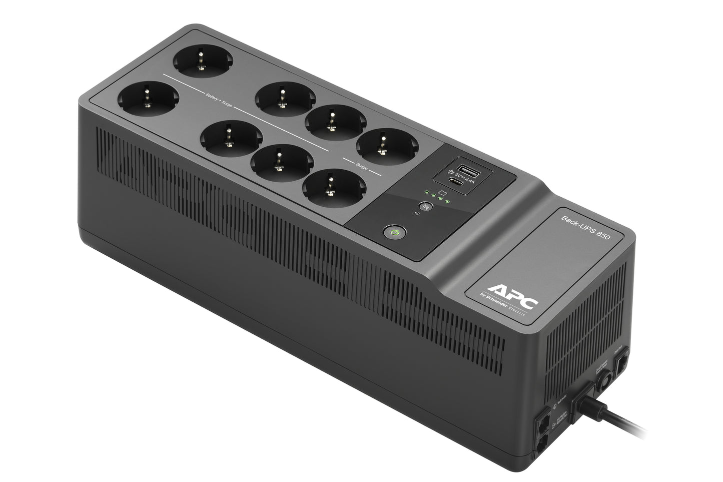 UPS APC 850VA 520W 8xSchuko USB Black (BE850G2-GR)