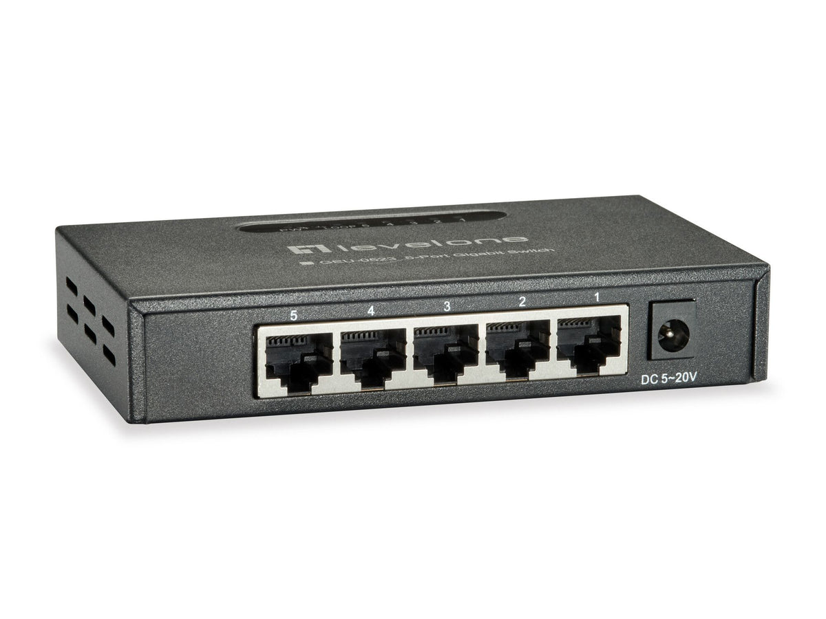 Switch 5 Puertos RJ45 10/100/1000mbps Carcasa Metalica Sobremesa