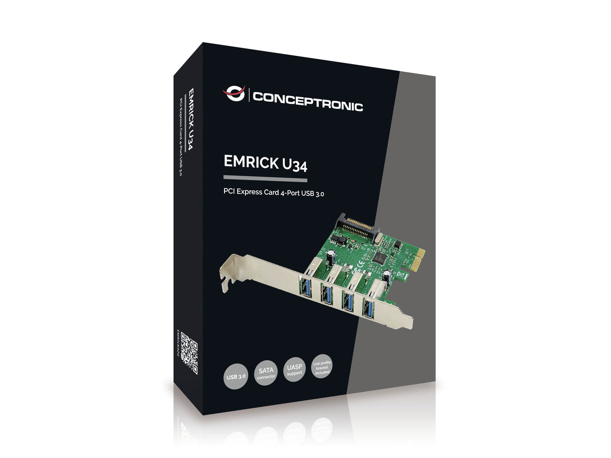 Controladora CONCEPTRONIC PCIe 4xUSB-A 3.0 (EMRICK02G)