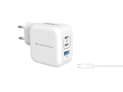 Cargador CONCEPTRONIC USB-A/C 67W Blanco (ALTHEA17W)
