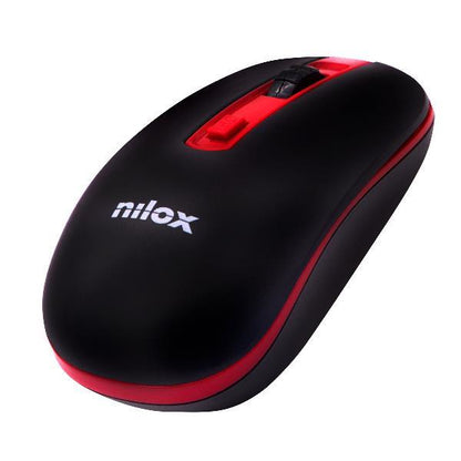 Ratón NILOX Wireless 1000dpi Negro/Rojo (NXMOWI2002)