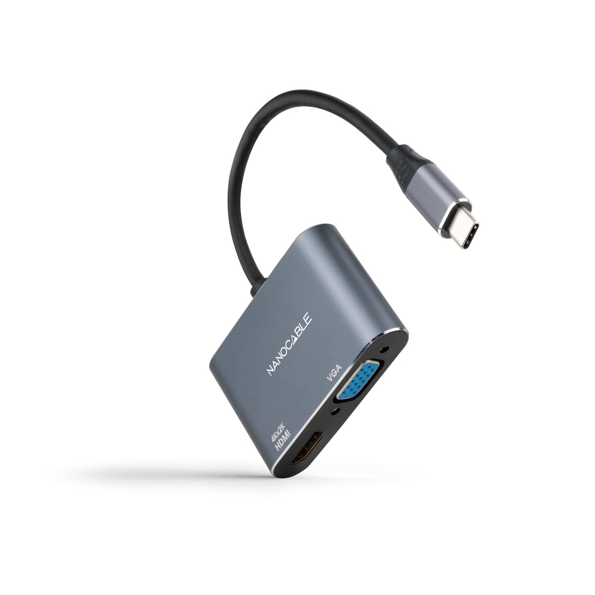 Adaptador Nanocable USB-C/M-HDMI/VGA Gris (10.16.4303)