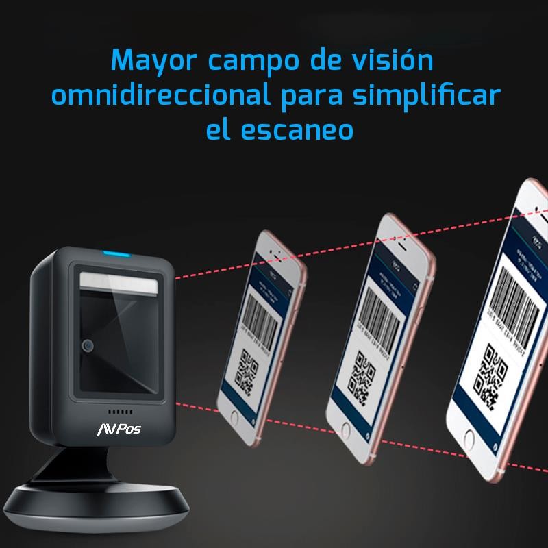 LECTOR AVPOS CODIGOS 1D + 2D + QR 630 SOBREMESA USB