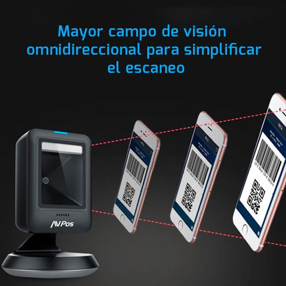 LECTOR AVPOS CODIGOS 1D + 2D + QR 630 SOBREMESA USB