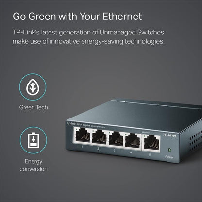 SWITCH TP-LINK TL-SG105S GIGABIT 5 PUERTOS METALICO