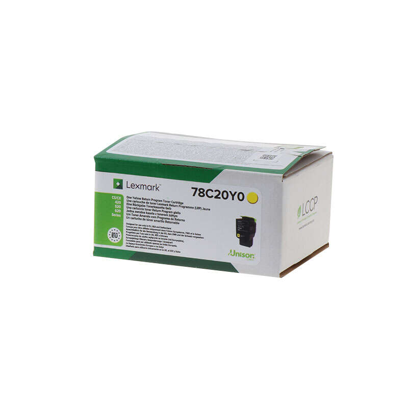 Lexmark CS421/CS521/CS622/CX421/CX522/CX622/CX625 Yellow Original Toner Cartridge - 78C20Y0