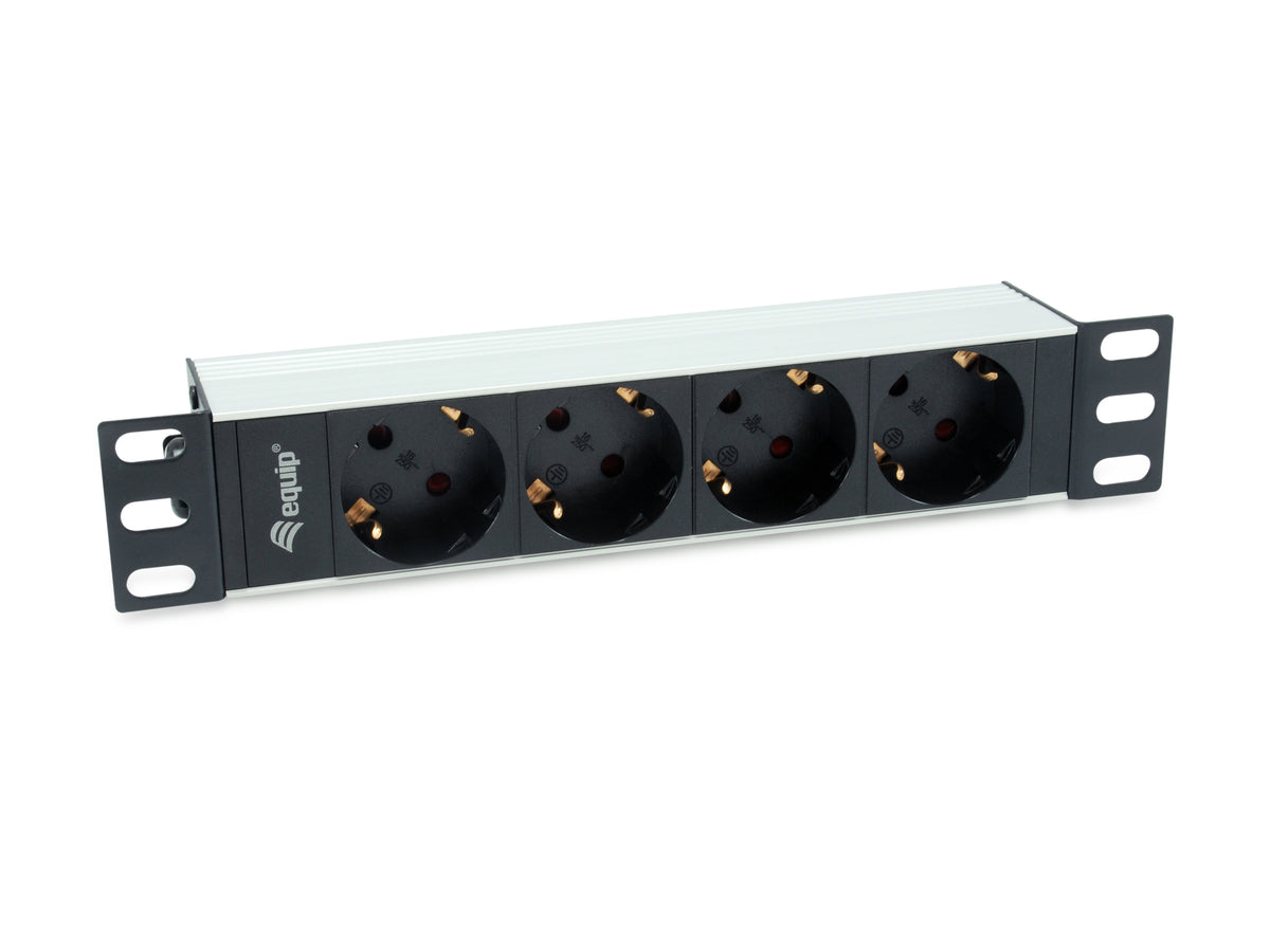 Regleta EQUIP 4xSchuko 1.5m Rack 1U Negra (EQ333311)