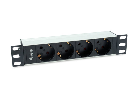 Regleta EQUIP 4xSchuko 1.5m Rack 1U Negra (EQ333311)