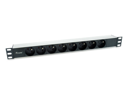 Regleta EQUIP 8xSchuko 1.8m Rack 1U Negra (EQ333313)