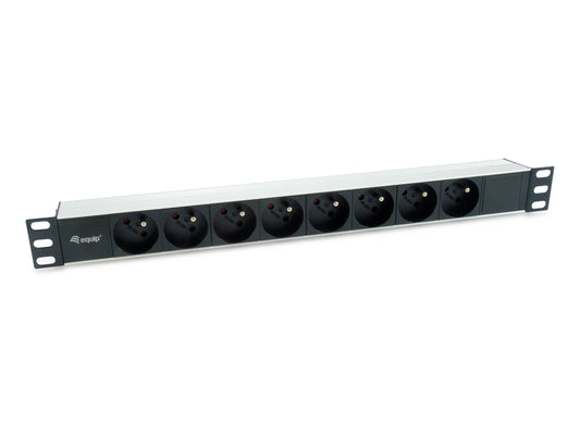 EQUIP 8-Outlet Schuko 1.8m Rack 1U Black Power Strip (EQ333313)